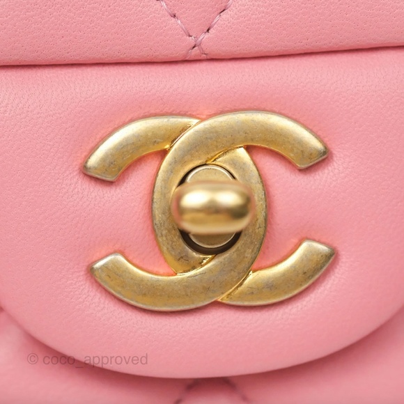 Chanel Quilted Mini Rectangular Pink Lambskin Gold Hardware (Entrupy Certified) - Picture 9 of 15